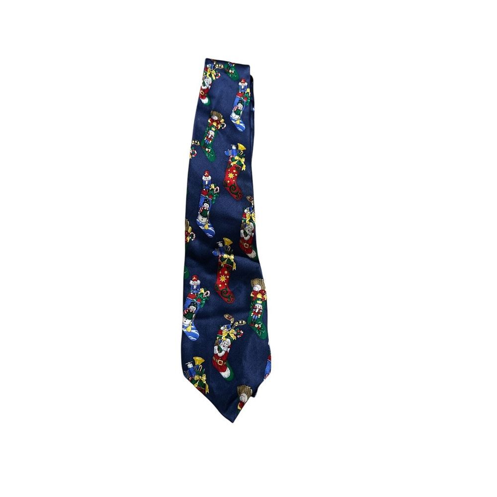 Christmas Stockings Necktie 100% Silk Holiday Novelty Tie Christmas‎ Stockings